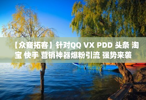 【众商拓客】针对QQ VX PDD 头条 淘宝 快手 营销神器爆粉引流 强势来袭