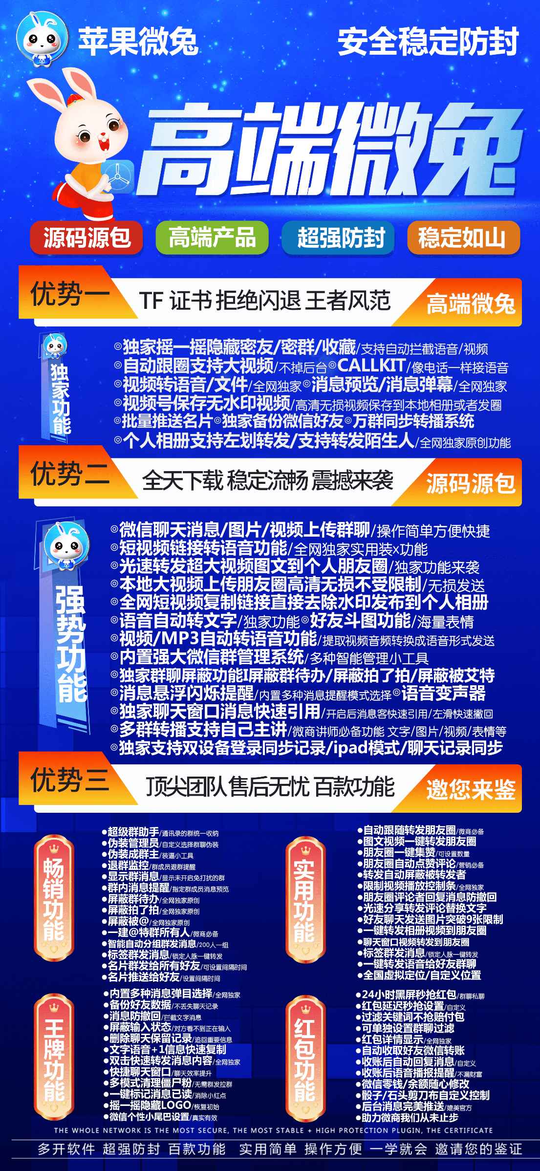 【苹果微兔哆开ios微信份身官网】一键转发图文大视频兼容ios16系统稳定流畅支持语音转发虚拟定位红包秒抢微信群发《虚拟定位喵》